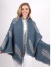 Feather Patterned Scarf w/ Fringe